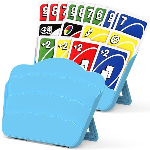 Tenyond Card Holders for Playing Cards - 2 Pack Playing Card Holder w/Foldable Stand for Stocking Stuffer, Travel Games, for Seniors, Little Hand or Arthritis Hand, UNO, Poker, Holidays Game Nights