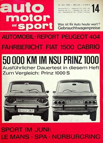 Echte, historische Zeitschrift von 1965 - Garantiert 61 Jahre alt - Personalisiertes Geschenk 61. Geburtstag Mann - Original aus 1965 - Die Geschenkidee für Männer - Auto Motor Sport 14/1965