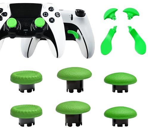 10in1 Edge Controller Thumbsticks Paddles Replacement for PS5 Dualsense Edge Controller, Paddles for PS5 Dualsense Controller, Thumbsticks Analog Joystick for PS5 Dualsense Edge Controller(Green)