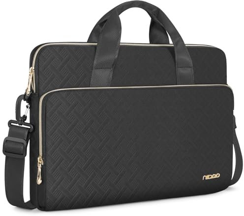 NIDOO 15,6 16 Pouces Sacoche Ordinateur Portable Sac à Bandoulière Sac a Main PC Mallette de Protection pour 16 MacBook Pro M4/ 15,6 ThinkPad T15 L15 E15 P15s P16 T16 L16 E16/ IdeaPad Pro 5/ XPS 16