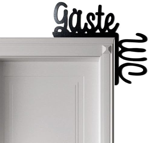 Schwarzes Schild Türschild, Gäste Türrahmen Schild Türecke, Badezimmer Tür Aufsatz Deko, Türschild einfach und leicht anzubringen ohne Bohren und Kleben