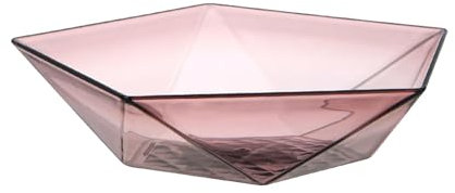 Fruit Bowl Large Capacity Geometric Unbreakable Plastic Snacks Salad Serving Bowls Trays for Home Kitchen (Dark Pink)