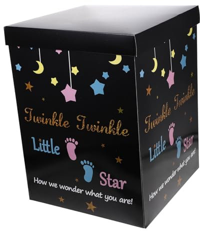 WRITWAA Kasten Ballonpapierbox Geburtstagsfeier Dekoration Neugeborenes Partyzubehör Aufdecken Geschlecht Ballonboxen Zum Ersten Geburtstag Geburtstagsballon Ballons Boxen Schwarz