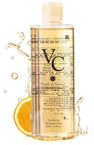 VC Toner | 300ml V-itamin C Korean Skin Care Toner | Deep Hydratation VC Koreanische Face Toner mit 3 Stufe Penetration | Orangenextrakte Facial Serums Gesichtswasser Hautpflege für alle Hauttypen