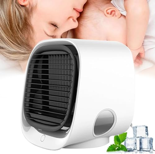 AiraBreeze Luftkühler Tragbarer Kühlventilator, Airabreeze tragbare Klimaanlage, 3 Gang Luftkühler mit Verdunstungskühlung, Mobiles Klimagerät Ventilator für Schlafzimmer, Büro (Weiß)