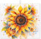 Abtropfmatte für Küche Wzywhj gelbe Sonnenblume in Ölbild aus Schwamm wasserabsorbierend 45,7 x 40,6 cm
