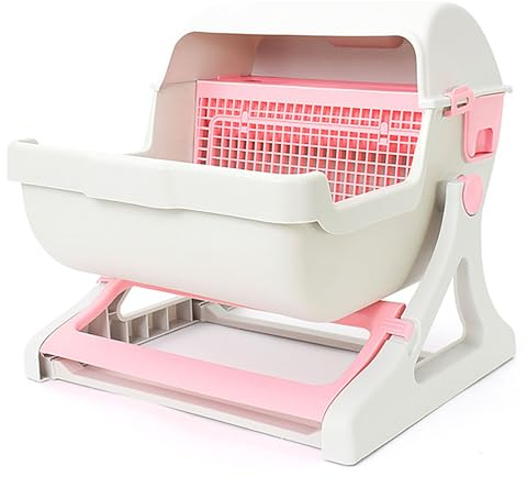 Lettiera Autopulente per Gatti, Toilette Semiautomatica Extra Large con Paletta, Lettiera Semichiusa per Animali Domestici per Animali Facile da Pulire(C)