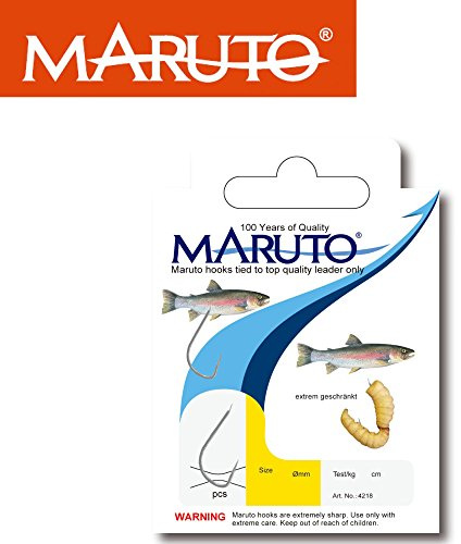 Maruto Bienenmadenhaken gebunden am 75cm Fluovorfach Gr 8 SB7