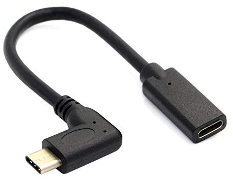 Aukson H50 USB-C Verlängerungskabel abgewinkelt 90 Grad – Typ C Stecker auf Buchse, Thunderbolt 3-kompatibel, 20 cm, USB 3.1 Typ C, optimiert für Enge Platzverhältnisse