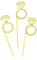 ULTNICE 20 Stück Tortenaufsatz, Diamant-Ring, Cupcake-Topper, Geburtstagstortendekoration für Hochzeiten, Brautpartys, goldfarben