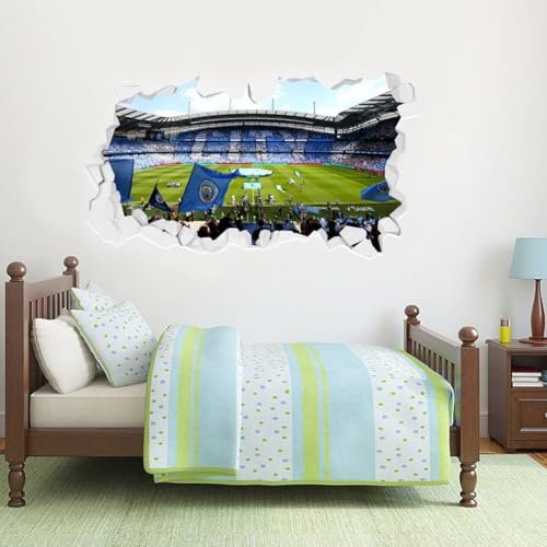 Beautiful Game Man City Wide Shot Stadium Champions 2018 Broken Wall Sticker (60cm x 30cm)