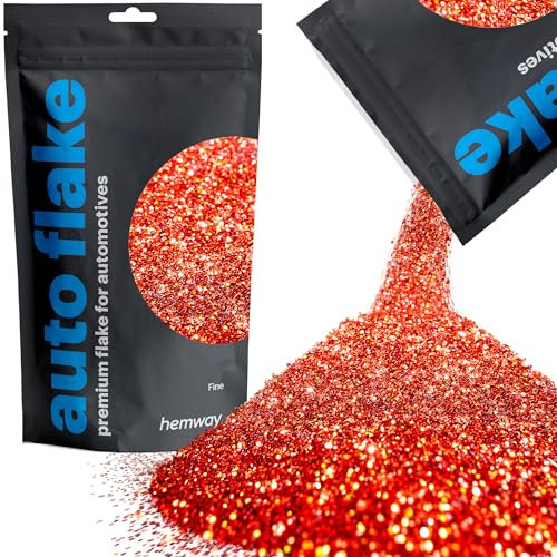 Hemway Premium Automotive Glitter Flake Paint Additive - Red Holographic | Fine Metal Flakes for Car, Truck, RV, Motorbike & Boat Decoration | Mix with Auto Paint | 100 g