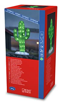 Konstsmide Outdoor Party Decorations/LED Acrylic Decoration Outside Lights Cactus/Outdoor Lights (IP44)/16 White LEDs/45cm/White Cable