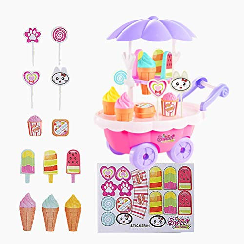 28 Teile/Satz Kinder Kinder Mädchen Eiswagen Spielzeug Set Mädchen DIY Eisdiele Supermarkt Kinderspielzeug Spielen Hause Baby Spielzeug