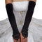 MoreChioce Damen Spitze Handschuhe,Hochzeit Braut Handschuhe Strass Armstulpen Frauen Lange Handschuhe Elastisch Lace Hochzeithandschuhe Hochzeit Party Abend Handschuhe,Schwarz