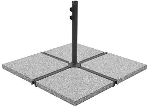 Tidyard Base paragüero de Granito para Sombrilla/Parasol Base de Peso de sombrilla de Granito Cuadrada Gris 25 kg