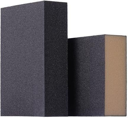 YoiYee 2 Stück #220 ((800-1000 Körnung) Medium Schleifklotz Nass und Trocken Schleifschwämme Schleifpapier Flexibles Schleifpapier Würfel Orange