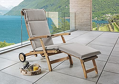 Beauty.Scouts Outdoor Collar Edition DEST Polster für Teak-Deckchair Deluxe, Sand, 180 x 48 x 6 cm, Polsterauflage, Auflage, Garten, Gartenliegenauflage, Gartenliegenpolster