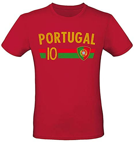 EM Fan Shirt Portugal Europameisterschaft 100% Baumwolle T-Shirt Rundhals Fanartikel Alle Größen Herren Damen Fan-Shirt, Größe wählen:M, Land wählen:Portugal