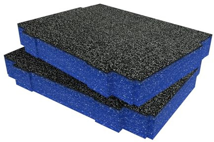 Shadow Foam Makpac Einsatz [Doppelpack] Anpassbarer Schaumstoff für Makita Makpac Modular Systeme | Ideal für Lean, 5S, Kaizen & Custom Organizer (50mm, Blau)
