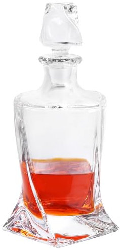 Intirilife edle Whisky Karaffe - Füllmenge 750 ml - Whisky Dekanter mit Stopfen- Glas Karaffe Spirituosen- Decanter für Whiskey Cognac Likör Rum Vodka Scotch - Whiskeyflasche für Männer