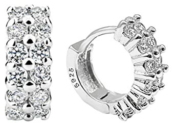 WYAHYQ Creolen Silber 925 Klein mit Zirkonia Ohrringe Silber 925 Creolen Silber Ohrringe Damen 925 Unisex 10mm
