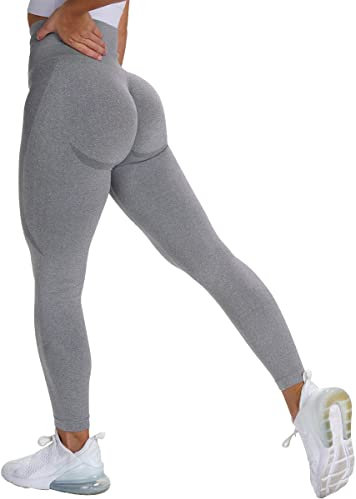 Memoryee Donna Leggings Sportivi Push Up Booty Pantacollant Fitness Vita Alta Elastici Collant Leggins Yoga Palestra Pantaloni/A-Grey/M