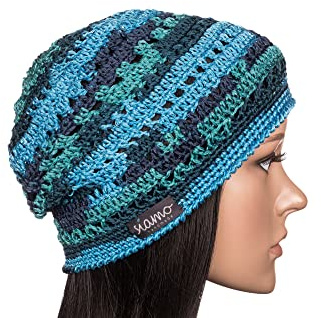 siamo-handmade Sommer-Mütze TRIEST safir Damen Baumwolle-Viskose