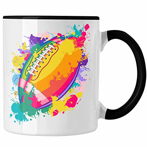 Trendation - American Football Tasse Geschenk Football-Spieler Geschenkidee (Schwarz)
