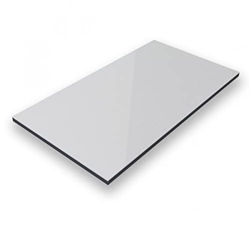 Aluverbund 24 Aluverbundplatte, Aluminium Platte, 3mm dick, Silber-Metallic/RAL9006, 20x40cm
