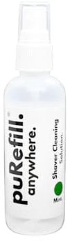 puRefill 100ml Shaver Cleaning Solution - Cleaning Spray for Braun, Philips, Panasonic Electric Shavers Razors Head Blades Beard Hair Trimmers Scissors, Mint Fragrance