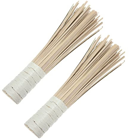 ZAANU 2pcs Stove Cleaning Brush Handheld Whisk Natural Cleaner Japanese Matcha Washing Scrubber Frying Pan Brush Bamboos Wok Cleaner Bamboo Pot Brushes Old-Fashioned Brush Whisk Large/754