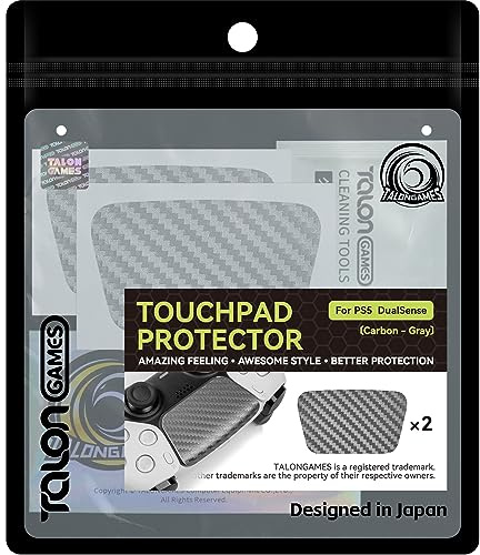 TALONGAMES Touchpad Skin kompatibel mit PS5 Dualsense Controller, verbesserte Textur für Playstation, vorgeschnitten, einfach anzubringen, einfacher Schutz (Carbon Gray)