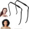 JIEYUCHU Unsichtbarer Haarreifen, 2 Stück Haarreif Sonnenbrille Curly Thick Hair Headband, Eckiger Hinged Headband Accessoires für Frauen Männer (Schwarz)
