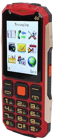 2G Entsperrtes Senioren-Handy, Großes Tasten-Telefon für Senioren, Handy 2,8-Zoll-HD-Bildschirm, Zwei SIM-Steckplätze, Laute Lautstärke, 4800-mAh-Akku, Geschenke für ältere (Rot)
