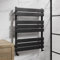 DuraTherm® 800 x 600mm Flat Panel Heated Towel Rail Radiator Modern Central Heating Bathroom Warmer Wall Mounted Ladder Rad, Matt Black