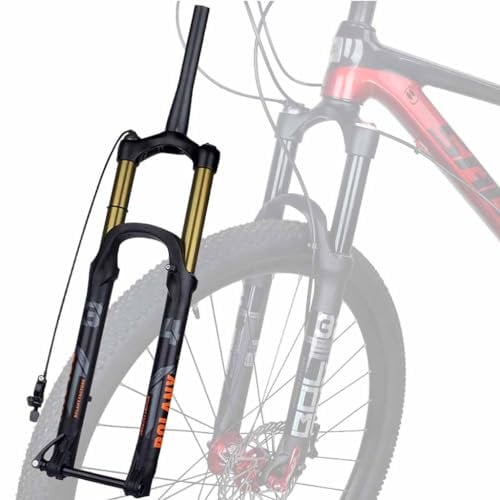 TS TAC-SKY 175mm Travel MTB Fork Bike Suspension Fork XC DH AM Down Hill Thru Axle Boost Fork Bicycle Rebound Adjustment Suspension (Color : Gold, Size : 27.5 Tapered Remote)