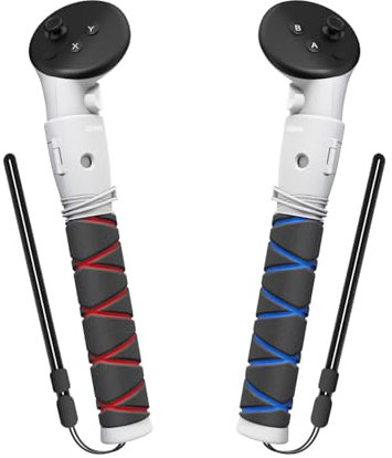 AMVR Handle Attachments Compatible with Meta/Oculus Quest 3s/Quest 3 Controller Accessories, Controller Extension Grips for VR Game Gorilla Tag Long Arms Sticks,Beat Saber Handle