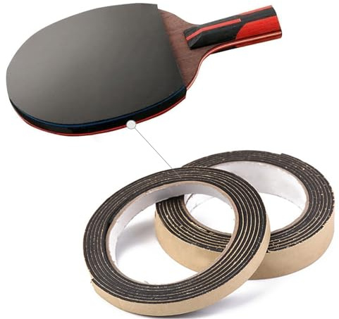 QCVENL Anti-collision Sideband Table Tennis Edge Tape, 2 Pcs Side Tape Pingpong Sports Protective Band Crash-resistant Sponge Racket Accessory for Table Tennis/Ping Pong Paddle, 2 M