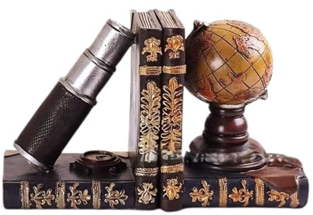 Dekorative Globus-Buchstützen, Globus-Kunst-Statuen-Buchstützen, rutschfeste Vintage-Bauernhaus-Heimdekoration, Vintage-Teleskop-Globus-Buchstützen, kreative Retro-Buchstützen, Heimdekoration