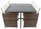 VCM 5-TLG Gartenmöbel Set | Sitzgruppe Essgruppe | 1xTisch, 4X Stühle | Tisch Maße ca. H. 72 x B. 110 x T. 110 cm | Rattan | Garten Set - Raloso Braun