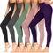 Sundwudu 5er-Pack Leggings mit Taschen für Damen, Bauchkontrolle, hohe Taille, weich, schwarz, Workout-Yogahose, 01 - Schwarz + Dunkelgrau + Minzgrün + Moirandy Pink + Violett, XX-Large