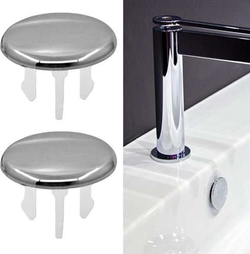 Bathroom Sink Hole Overflow Replacement Cover, Chrome Finish, Pack of 2