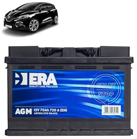 Batteria 70Ah A.G.M. per Renault Scenic/Grand Scenic 1.2 1.3 TCE benzina 2016+