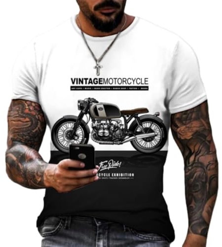 Kurzarm Herren Mode T-Shirt Herren Trend Perspektive T-Shirt Herren Casual T-Shirt Herren Einfarbig T-Shirt Herren Druck T-Shirt Herren AT-43 4XL