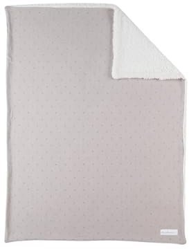 NOUKIE'S - Couverture Plaid pour bébé en Tricot sherpa 75x100 CM -100% Coton Bio, Douce, chaude, moelleux, agréable, confort - Idée Cadeau - Pour siège auto, poussette, Berceau, canapé, lit, parc