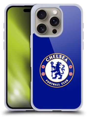 Head Case Designs Offizielle Chelsea Football Club Voll Blau Wappen Soft Gel Handyhülle Hülle kompatibel mit Apple iPhone 16 Pro