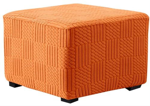 MSNCS Hockerbezug Quadratisch 60x60/40x40/55x55 Stretch Fußhocker Bezug Ottoman Cover Schonbezug Hocker Hussen für Fußhocker Stretch Ottoman Cover Square Protective Cover(Color 8,55x55cm/22x22in)