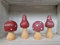Arinosa Deko Pilze Holz Pinie 4 Stück Lila Rosa D4xH9,5cm/ D5xH7cmHerbstdekoration