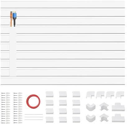 10 x L40cm Kabelkanal Selbstklebend, PVC Kabelabdeckung, Kabel Verstecken, Kabelabdeckung um Kabels für Computer zu Hause oder im Büro zu Verstecken (W30mm x H15mm)